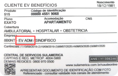 Exemplo de carteira - EV ADM