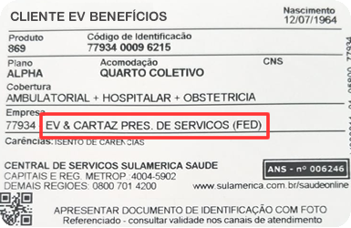 Exemplo de carteira - EV CARTAZ PRES. DE SERVIÇOS (FED)